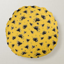 Dekoratives Kissen mit handgezeichnet Bienendesign