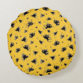 Dekoratives Kissen mit handgezeichnet Bienendesign (Rückseite)