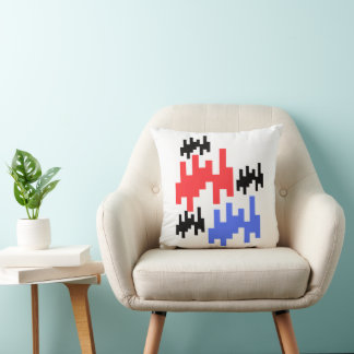 Dekoratives Kissen rote und blaue Pixel
