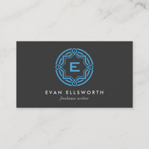DEKORATIVES KREIS-LOGO mit IHREM blauen Zuerstgrau Visitenkarte