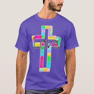 Dekoratives Kreuz mit Liebe T-Shirt