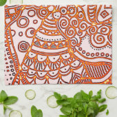 Dekoratives Kritzelmuster Geschirrtuch (Gefaltet)