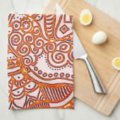 Dekoratives Kritzelmuster Geschirrtuch (Viertel Falte)
