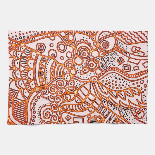Dekoratives Kritzelmuster Geschirrtuch (Horizontal)