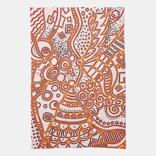 Dekoratives Kritzelmuster Geschirrtuch (Vertikal)