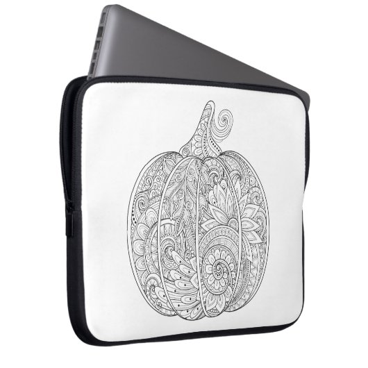 Dekoratives Kürbis-Gekritzel Laptopschutzhülle (Vorne Rechts)