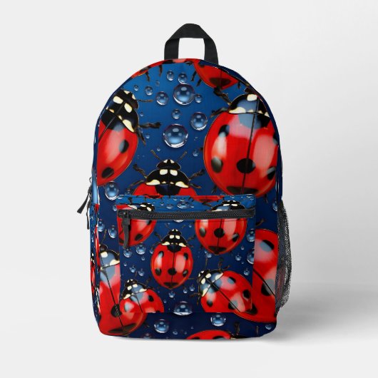 Dekoratives Ladybug-Muster Bedruckter Rucksack (Vorderseite)