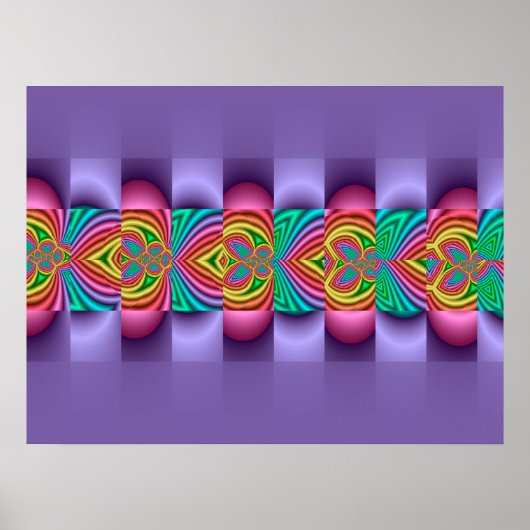 Dekoratives Lila Fraktal Poster (Vorne)