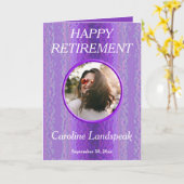 Dekoratives Lila Metall-1-Foto-Collage Rente Karte (Gelbe Blume)