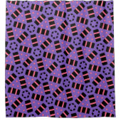 Dekoratives Lila Schwarz Rosa Duschvorhang (Vorderseite)