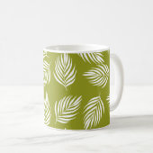 Dekoratives Limettengrün-Blattmuster Kaffeetasse (VorderseiteRechts)