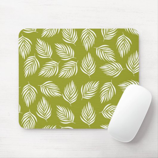Dekoratives Limettengrün-Blattmuster Mousepad (Mit Mouse)