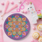 Dekoratives Mandala-Design Pappteller (Party)