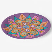 Dekoratives Mandala-Design Pappteller (Schrägansicht)