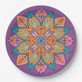 Dekoratives Mandala-Design Pappteller