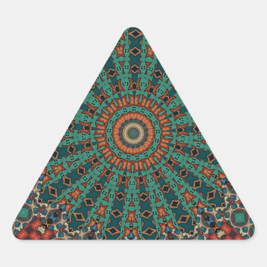 Dekoratives Mandala Dreieckiger Aufkleber (Vorderseite)