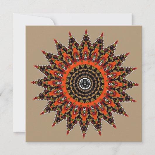 Dekoratives Mandala Einladung (Vorderseite)