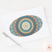 Dekoratives Mandala Ovaler Aufkleber (Umschlag)