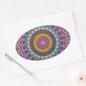 Dekoratives Mandala Ovaler Aufkleber (Umschlag)