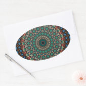 Dekoratives Mandala Ovaler Aufkleber (Umschlag)