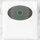 Dekoratives Mandala Ovaler Aufkleber (Tasche)