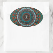 Dekoratives Mandala Ovaler Aufkleber (Tasche)