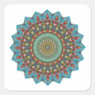 Dekoratives Mandala Quadratischer Aufkleber