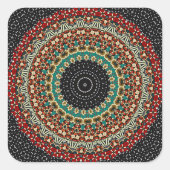 Dekoratives Mandala Quadratischer Aufkleber (Vorderseite)
