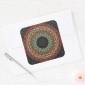 Dekoratives Mandala Quadratischer Aufkleber (Umschlag)
