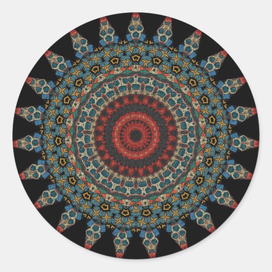 Dekoratives Mandala Runder Aufkleber (Vorderseite)