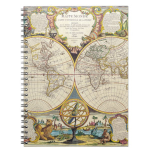 Dekoratives Mappe Monde Globe-Notebook Notizblock