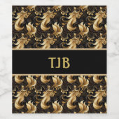 Dekoratives, marbleisiertes Black Gold Weinlabel Weinetikett (Einzelnes Label)
