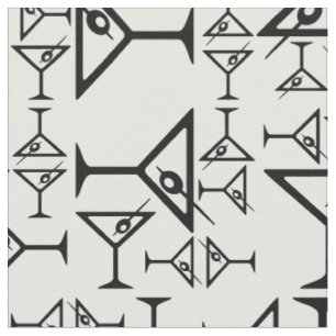 Dekoratives Martini-Glas-Muster Vintage-Martinis Stoff