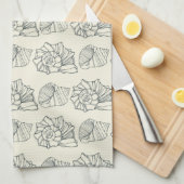 Dekoratives Muschel-Muster Geschirrtuch (Viertel Falte)