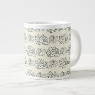 Dekoratives Muschel-Muster Jumbo-Tasse