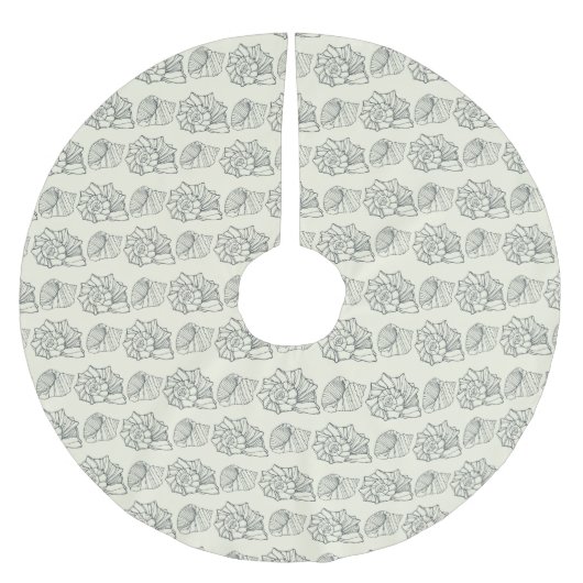 Dekoratives Muschel-Muster Polyester Weihnachtsbaumdecke (Vorderseite)