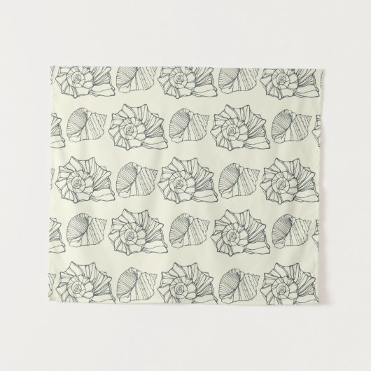 Dekoratives Muschel-Muster Wandteppich (Vorderseite (Horizontal))