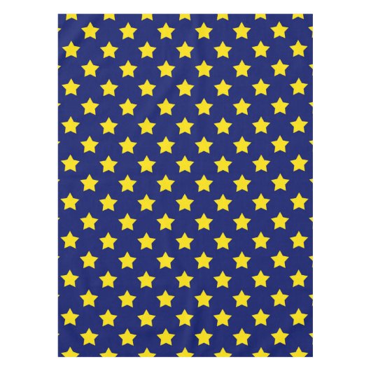 Dekoratives Muster aus blaugelben Sternen Tischdecke (Vorderseite)