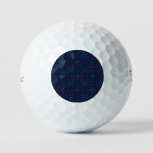 Dekoratives Muster aus Blumenfliesen Golfball
