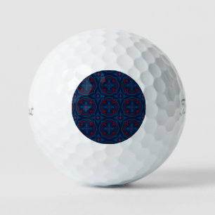 Dekoratives Muster aus Blumenfliesen Golfball