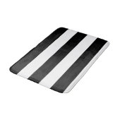 Dekoratives Muster aus schwarz-weiß Streifen Badematte (Schrägansicht)