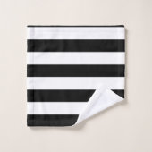 Dekoratives Muster aus schwarz-weiß Streifen Badhandtuch Set (Waschlappen)