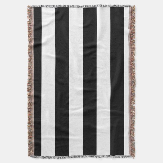 Dekoratives Muster aus schwarz-weiß Streifen Decke (Vorderseite Vertikal)