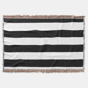 Dekoratives Muster aus schwarz-weiß Streifen Decke