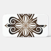 Dekoratives Muster brauner Barockmotive mit Flo Case-Mate iPhone Hülle (Rückseite (Horizontal))