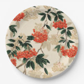 Dekoratives Muster der Berry Floral Pappteller (Vorderseite)