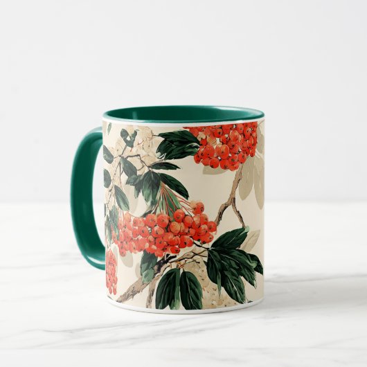 Dekoratives Muster der Berry Floral Tasse (Vorderseite Links)