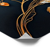 Dekoratives Muster der Porzellan-Blume Poster (Ecke)