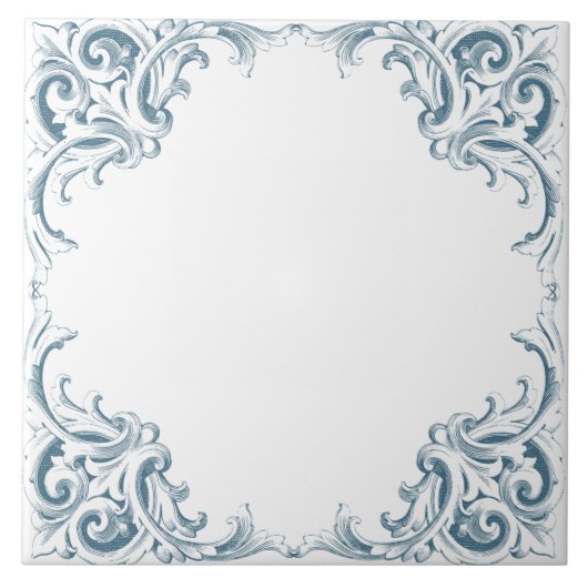 Dekoratives Muster des blauen Mittelmeers Fliese (Vorderseite)