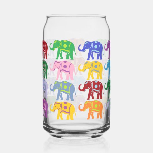 Dekoratives Muster für farbenfrohe Elefanten Dosenglas (Rechts)